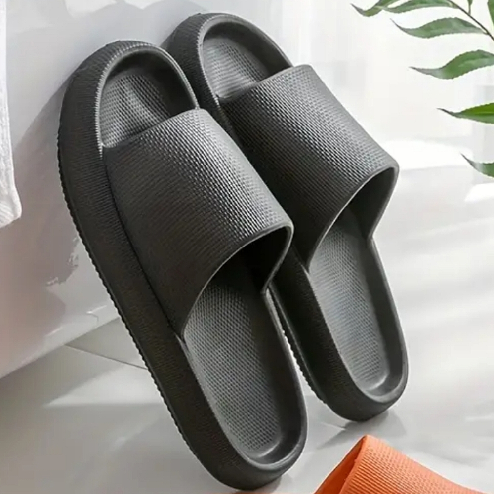 New Black Flat Pillow Slides (44-45 size)